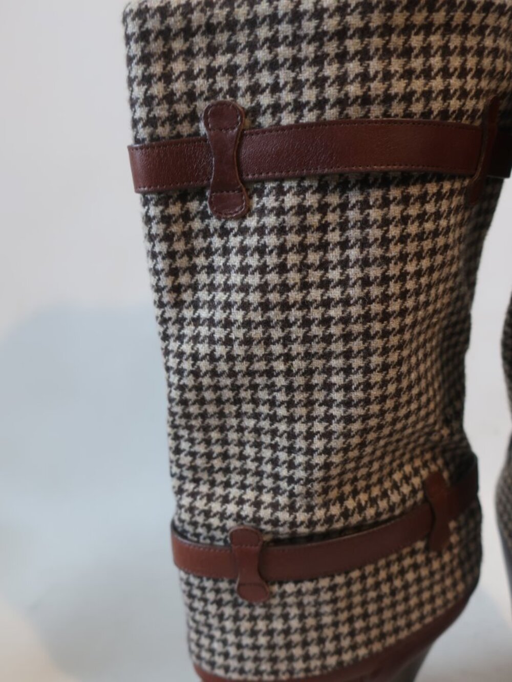 Womens Cole Haan x Nike Air Kennedy Brown Houndstooth Wool Leather Boots 9.5​ - Picture 5 of 13